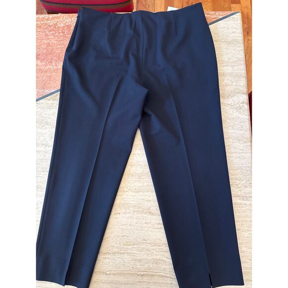 Piazza Sempione Audrey Straight-Leg Cropped Wool Navy Pants IT 50; US XL EUC - Picture 5 of 8